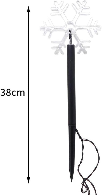 Solar Christmas Pathway Lights, Outdoor Solar Powered Snowflake, Five Pointed Star, Christmas Tree Decorative Lights with Garden Stakes for Path Lawn Patio Decor