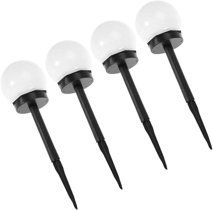4pcs Solar Lawn Path Lights Waterproof Outdoor Garden Solar Lamps Warm Light Landscape Ground Plug Lighting for Yard and Courtyard