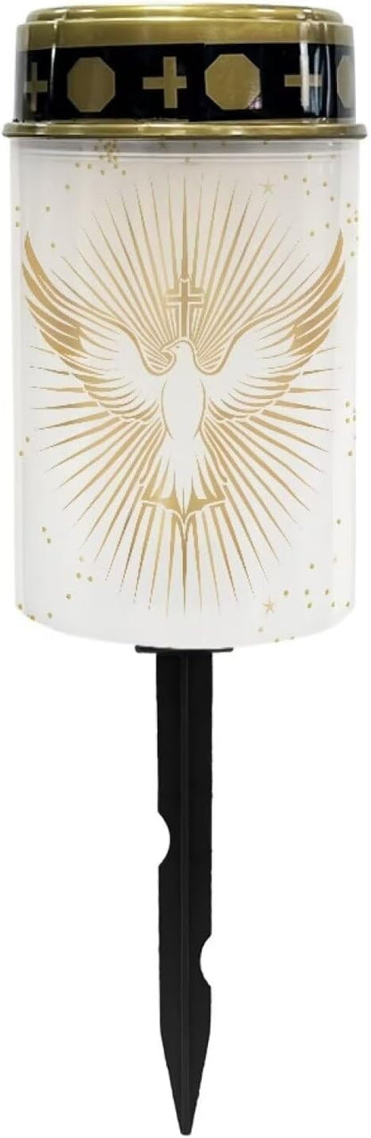 Wings Cross Cemetery Solar Lights for Grave,Solar Powered Garden Stake Lights, Multi-Color Decorative Lights for Cemetery Grave Yard Patio Outdoor Decoration Memorial