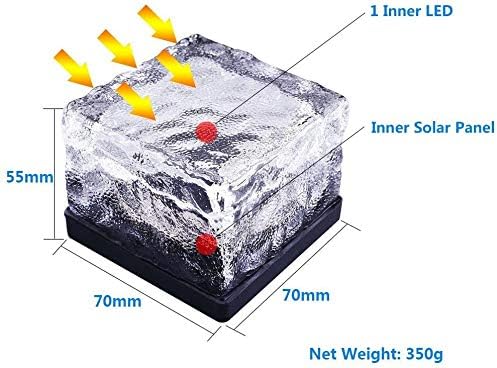 Solar Ice Cube Lights - Solar Brick Light LED Landscape Light Crystal Brick Light Outdoor Path Lights Waterproof | Lumora