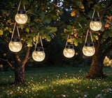 ROSHWEY 6 Pack M Size Solar Lantern Gifts for Women - Outdoor Solar Lanterns Waterproof with 15 LED Hanging Garden Patio Backyard Decor Lights for Halloween Christmas Easter Gift