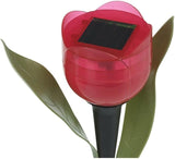 anso 6pcs Garden Tulip Flower Shape LED Solar Powered Lights Outdoor Yard Standing Decors (Red) | Lumora