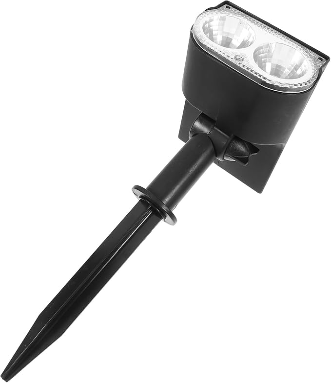 HOMSFOU Solar Powered Spotlights Outdoor 2led Warm Light Landscape Garden Yard Waterproof Solar Pathway Lights with Dark Sensing for Patio Lawn and Driveway