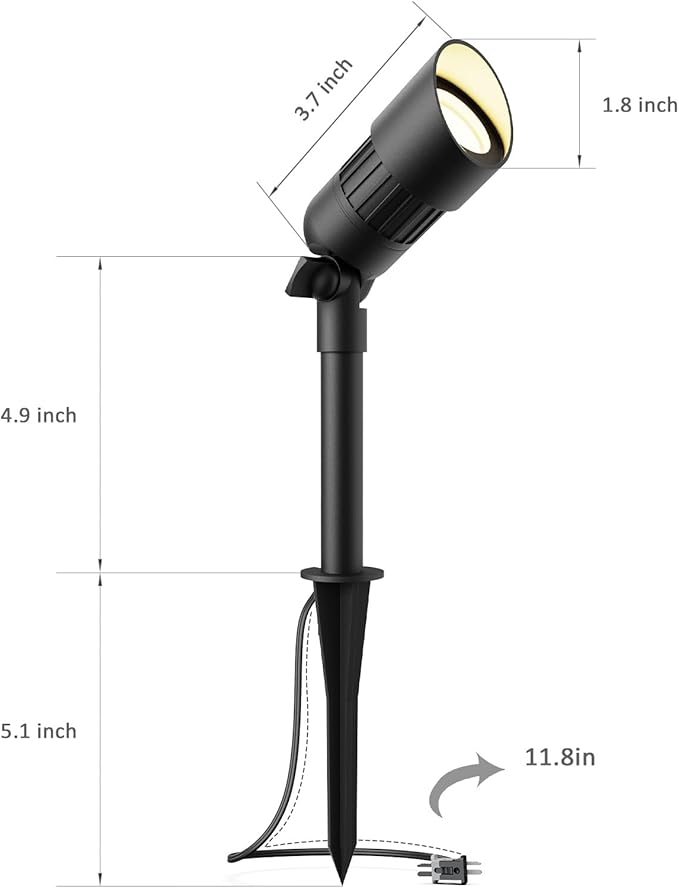 Low Voltage Spotlights 4PK Landscape Lighting Kits 2W 90 Lumen 12V AC Outdoor LED Spot Lights Warm White Light with | Lumora