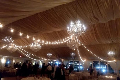 Novelty Lights 50 Feet G40 LED Patio String Light Set with 50 Bulbs, Warm White, Weather Resistant and Shatterproof Replaceable Plastic Globe Bulbs, White Wire