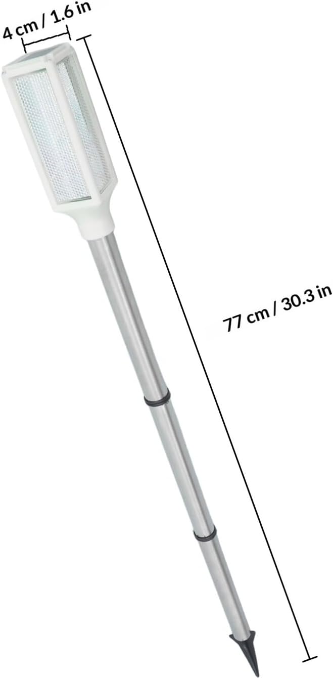 Solar Powered Outdoor Garden Light, Waterproof White LED Yard Stake Lamp for Lawn Pathway, Solar Outdoor Lighting for Patio Backyard Walkways