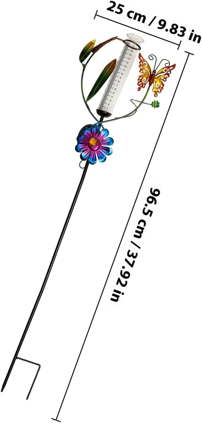 Solar Garden Path Lights Decorative Outdoor Solar Lights Yard Landscape Lighting for Lawn Patio with Butterfly Windmill Rain Gauge Stake