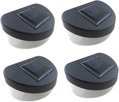 4pcs Solar Outdoor Garden Lights Led Fence Lights Black Shell for Garden Pathway and Porch Decor