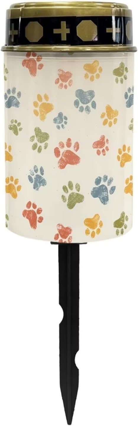 Generic Colorful Dog Paws Solar Garden Light Solar Light Outdoor Decorative Solar Light Landscape Solar Light for Yard Patio Pathway Decoration