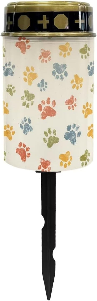 Generic Colorful Dog Paws Solar Garden Light Solar Light Outdoor Decorative Solar Light Landscape Solar Light for Yard Patio Pathway Decoration