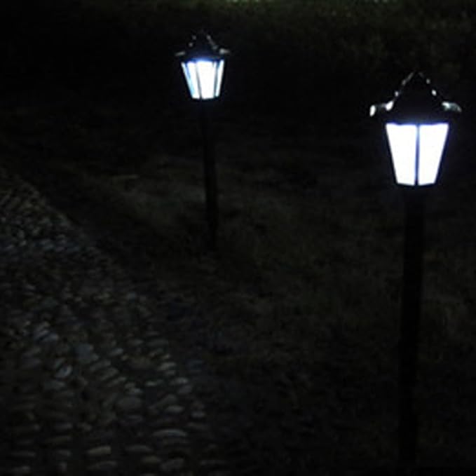 4 Pcs Solar Path Lights Hexagon Solar Garden Lamps White Light Ground Landscape Lighting for Lawn Patio Yard