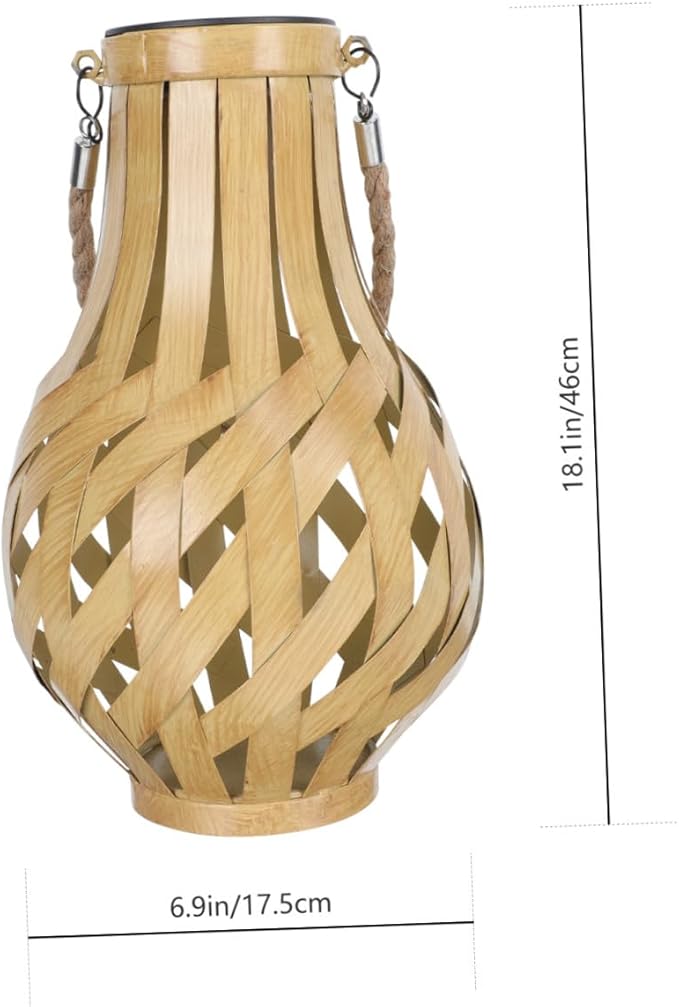BESPORTBLE Solar Hanging Lantern Outdoor Garden Light Weaving Solar Lantern Lamp 17.5x17.5cm for Patio Yard Cafe Decorative