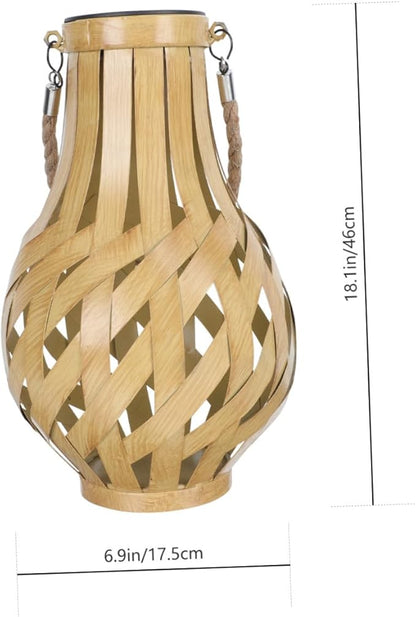 BESPORTBLE Solar Hanging Lantern Outdoor Garden Light Weaving Solar Lantern Lamp 17.5x17.5cm for Patio Yard Cafe Decorative