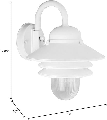 Progress Lighting P5645-30 Single-Light Plastic Outdoor Wall Lantern with Prismatic Acrylic Shade, White