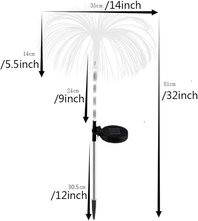 Ulalaza 2PCS Garden Solar Lights Multi-Color Changing LED Flower Stake Light Decorative Landscape Lawn Yard Outdoor Lights The Length 58 * 43 * 81mm/2 * 2 * 3inch Warm Light