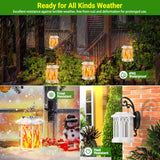 KOOPER 4 Pack Solar Lantern Outdoor Lights, Upgraded Flickering Flame Solar Lanterns Lights Outdoor Waterproof, Hanging Lantern Decorative, Solar Powered Lanterns for Yard Patio Garden Decor (White)