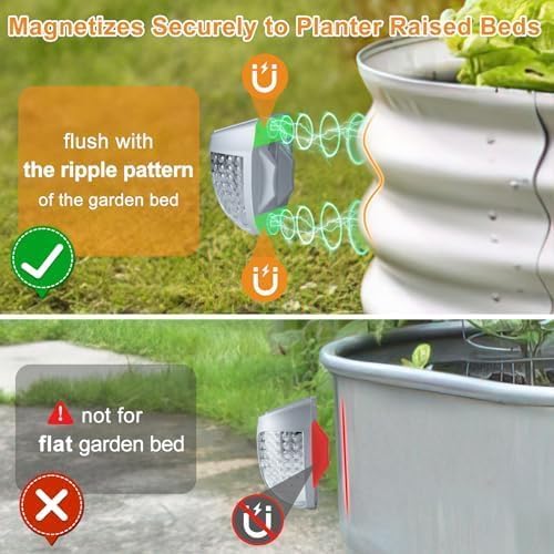 Raised Garden Bed Solar Lights Magnetic, IPX4 Waterproof Solar Lights Outdoor Dusk to Dawn, Solar Powered Garden | Lumora