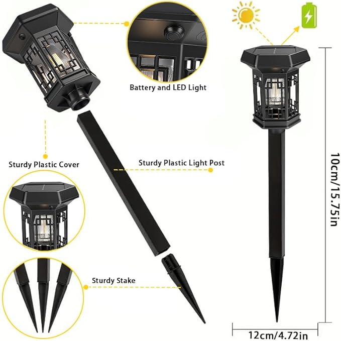 2Pack Solar Pathway Lights Outdoor，LED Solar Garden Lights Waterproof IP44 Outdoor Solar Lights for Yard Path Lawn Walkway Driveway Backyard