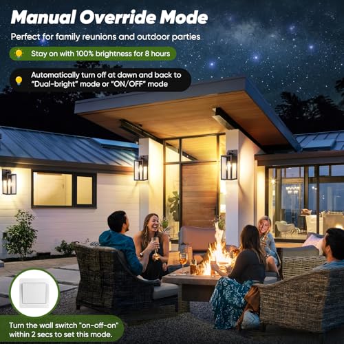 BesLowe 2-Pack 13” Upgraded Motion Sensor Outdoor Wall Lights, Brown
