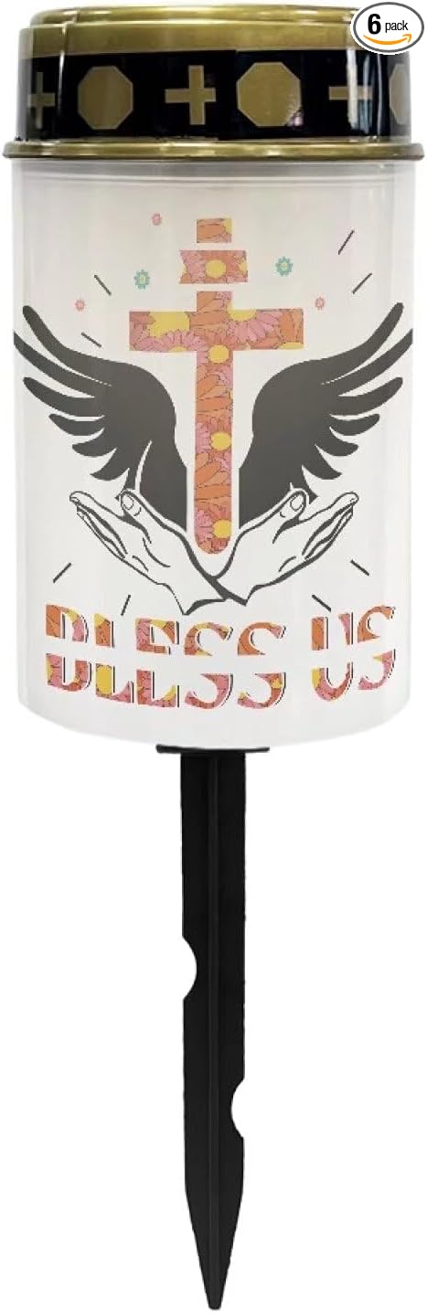 Prayer Signs Grave Lights for Cemetery Solar Porch Lights Outdoor Waterproof Solar Powered Flameless Candle Led | Lumora