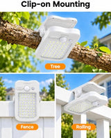 Clip-On Solar Lights Outdoor, Motion Sensor, 4 Pack, White