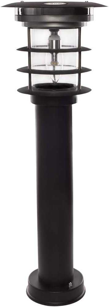 Gama Sonic Solar Pathway Light, Stainless Steel Bollard LED Lamp, Waterproof Outdoor Landscape Lights (GS-214)