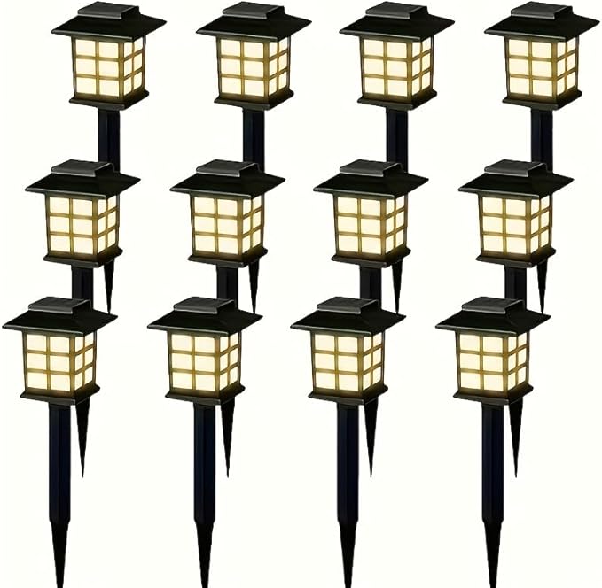 IP54 Waterproof Solar Lights Multi-Color Outdoor Lawn Lights Garden Path Holiday Decorative Lights (Warm Light - 11PCS)