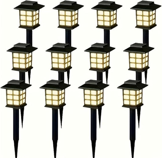 IP54 Waterproof Solar Lights Multi-Color Outdoor Lawn Lights Garden Path Holiday Decorative Lights (Warm Light - 11PCS)