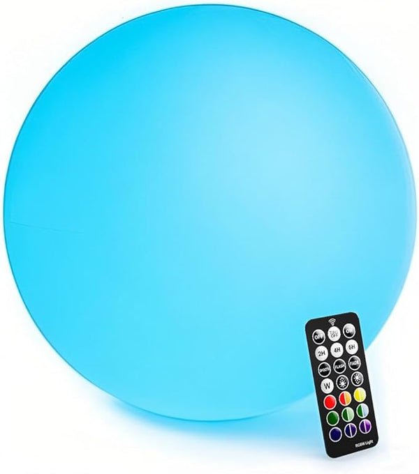 LOFTEK Floating Pool Light - 16-inch Large Ball Lamp with Remote - 3 Modes & 16 RGB Colorful - Outdoor Path Light | Lumora