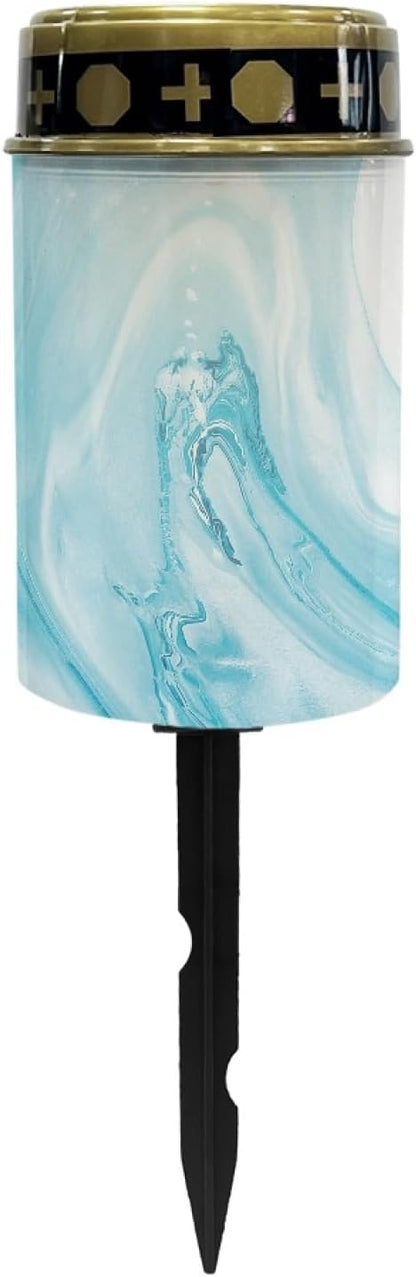 Blue Marble Solar Stake Lights Outdoor Garden Lights Pathway Lights Waterproof Landscape Lighting for Yard Patio Driveway Walkway Pretty Spotlights,Warm White