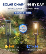 Outdoor Solar Lights, 12 Pack, Warm White, Geometric Shade, IP65