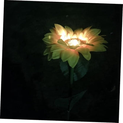 2pcs Led Solar Garden Lights Sunflower Outdoor Lights for Patio Pathway Driveway Solar Pathway Landscape Lamp Warm White