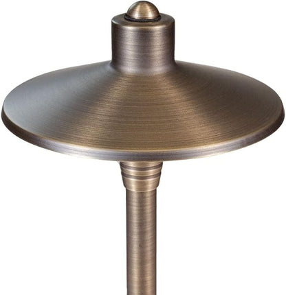 G2 12V Brass Mini Path Light (15" Tall) with 3W 2700K Warm White G4 LED Bulb for Low Voltage Landscape Lighting on Outdoor Pathway, Walkway, Garden, Driveway or Patio