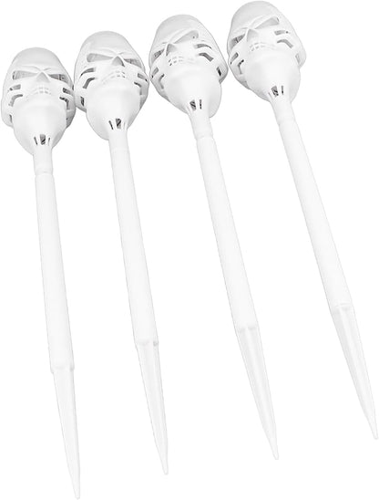 4Pcs Skull Light Solar Torch Light with Flickering Flam, Solar Halloween Lights, IP65 Waterproof, Solar Pathway Lights for Outside Garden Yard Patio Pathway Halloween Decoratrions