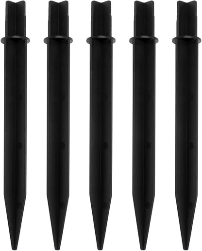 Veemoon 5pcs Solar Power Lawn Lamp Ground Plugs Landscape Spike Lights Black Plastic Garden Stakes for Walkways Driveways Outdoor Decoration