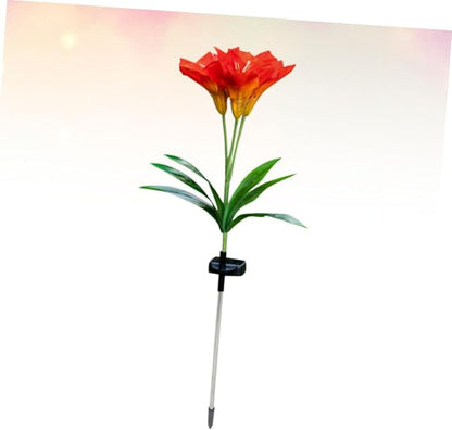 Fork Led Solar Lily Shape Garden Stake Lights Landscape Lamp for Pathway Solar Garden Decor Night Scene Lighting