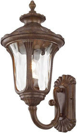 Livex Lighting 7652-58 Oxford 1 Light Imperial Bronze Cast Aluminum Wall Lantern with Light Amber Water Glass | Lumora