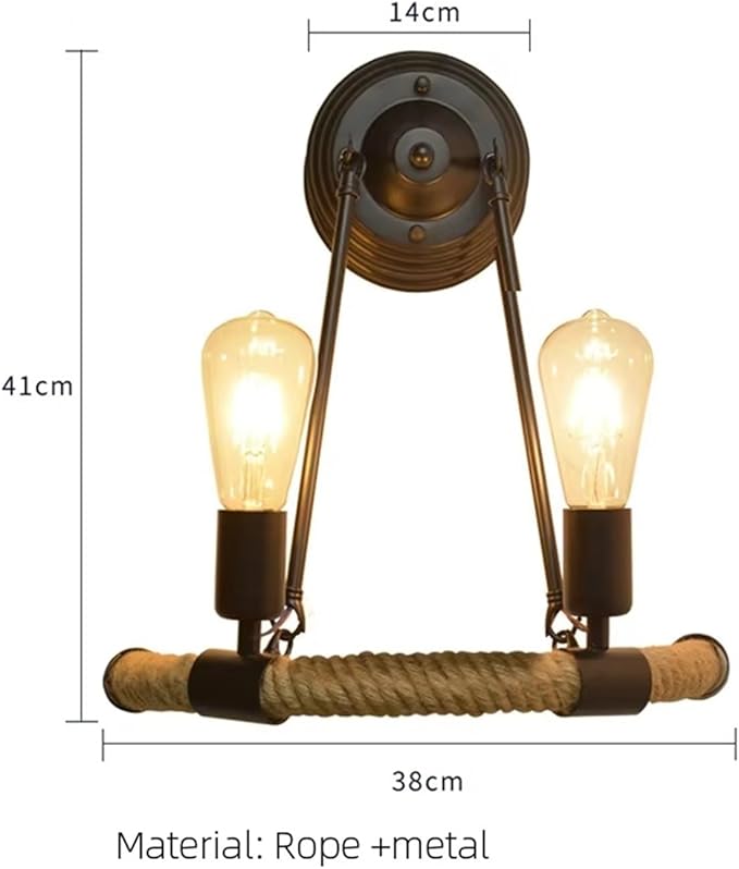 Vintage Retro Loft Rope Wall Lamp Bedroom Bedside Aisle Corridor Pub Balcony Bar Club Cafe Light Indoor Wall Sconce | Lumora