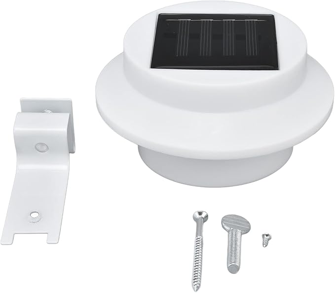 White Solar Powered Gutter Lights, Solar Gutter Lights Outdoor Decorative Waterproof Led Fence Lamp for Lighting Railing Outside Wall Deck Garden Path Backyard Sidewalk Yard Patio
