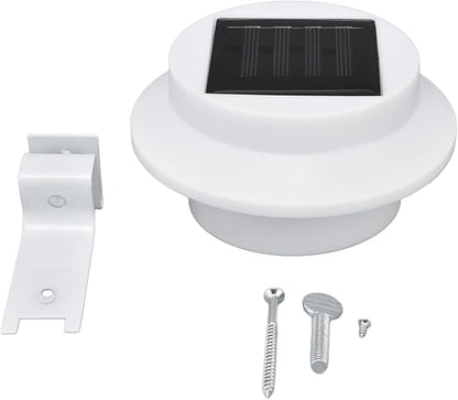 White Solar Powered Gutter Lights, Solar Gutter Lights Outdoor Decorative Waterproof Led Fence Lamp for Lighting Railing Outside Wall Deck Garden Path Backyard Sidewalk Yard Patio