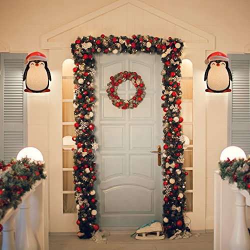 Penguin Porch Outdoor Light Covers - Lantern Garage Christmas Decor 11" 2pc