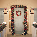 Penguin Porch Outdoor Light Covers - Lantern Garage Christmas Decor 11" 2pc