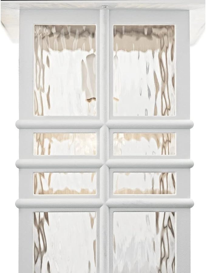 Kichler Beacon Square 17.5" 1 Light Outdoor Wall Light with Clear Hammered Glass in White | Lumora