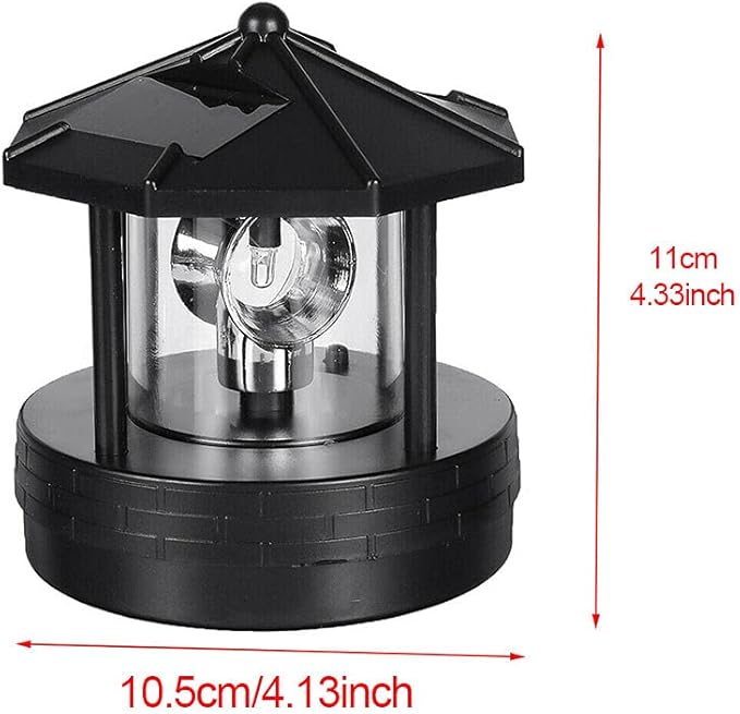 1PC Solar Lighthouse, Rotating Outdoor Waterproof LED Solar Light Beacons Tower Decorative - Garden Figurine Light | Lumora