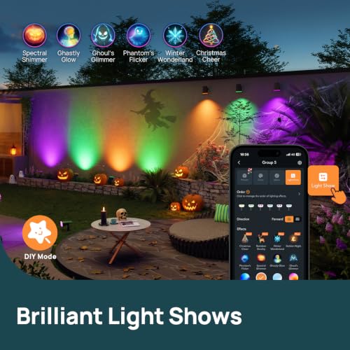 Linkind Smart Solar Spot Lights Outdoor SL5C, IP67 Halloween Lights Outdoor