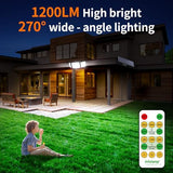 intelamp Outdoor Solar Flood Motion Sensor Light 6000mAh 6500K