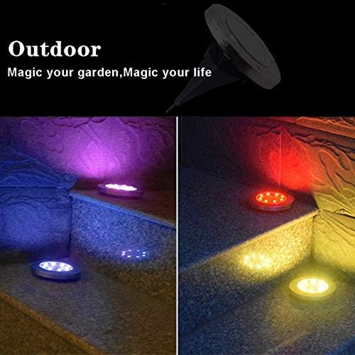 Lxcom Lighting 4 Pack Solar Path Lights Color Changing Solar Pathway Lights 7 Colors Solar Garden Lights Waterproof Outdoor Landscape Lights for Garden Lawn Yard Patio Walkway (Multicolor)