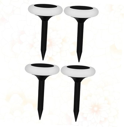 4pcs Solar Ground Plug Lights RGB Colorful Outdoor Solar Pathway Lamps for Garden Lawn Driveway Landscape Easy Installation Energy Saving for Patio and Park Decor