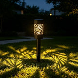 6 Pack 8 Lumens Solar Pathway Lights, Metal Lamp with Grey Power Coating, Warm White Light with Nice Light Pattern on the Ground for Pathway, Lawn and Garden