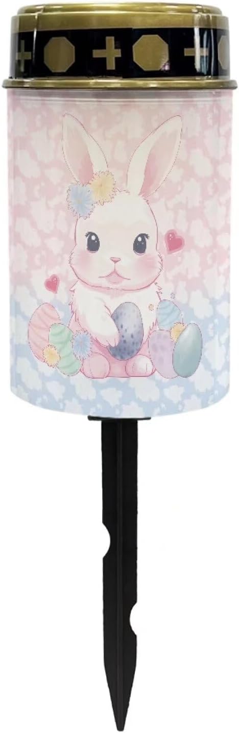 Rabbit Eggs Solar Garden Lights Outdoor, Cross Solar Lights Outdoor Waterproof Solar Powered Lights for Outside Patio Yard Pathway
